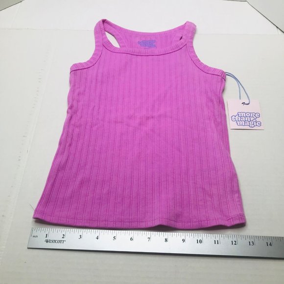 More Than Magic Girl's Size Medium 7-8 Sleeveless Ribbed Tank Pale Magenta New - Picture 9 of 11